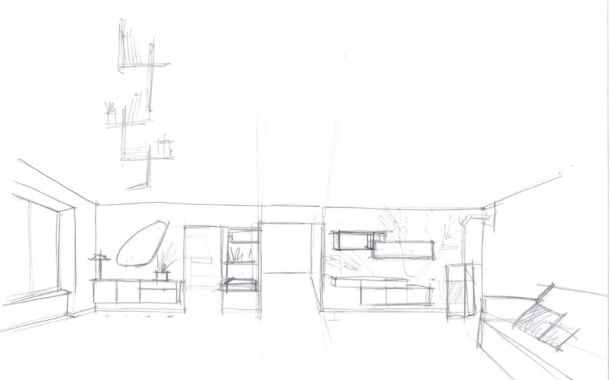 croquis de l'architecte d'intérieur extra muros brest