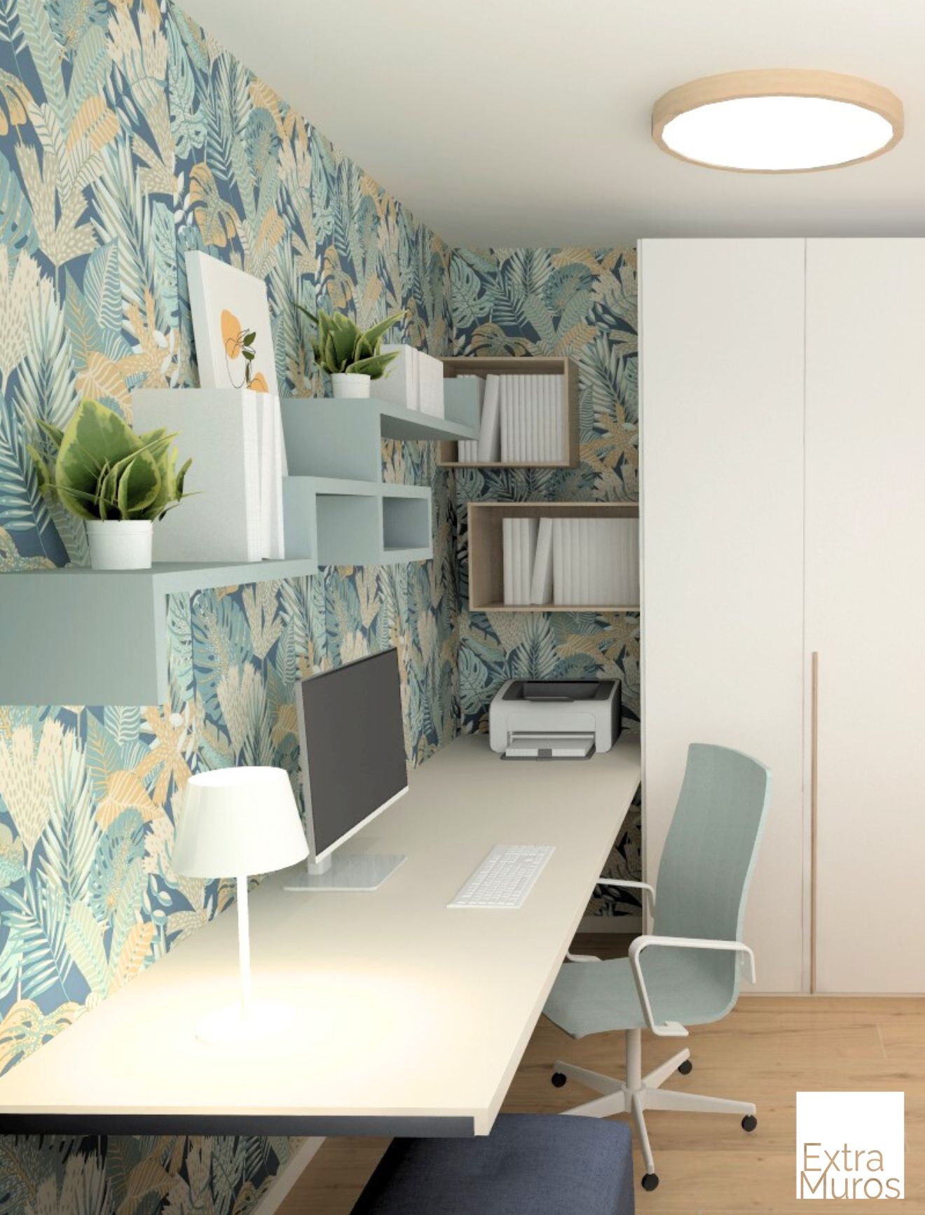 bureau en plan 3d par l'architecte d'int&eacute;rieur extra muros brest