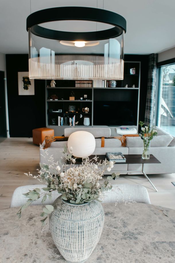 salon avec cheminée moderne